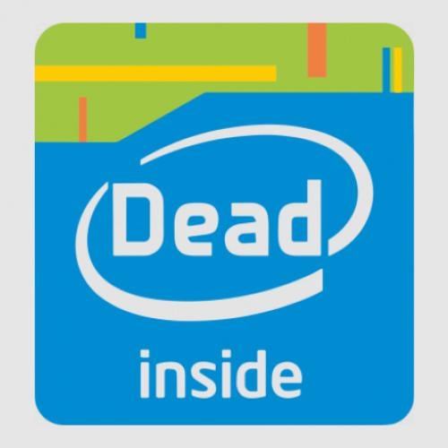 Стикер Dead Inside Intel 51,9x55 см Разноцветный (21560997)