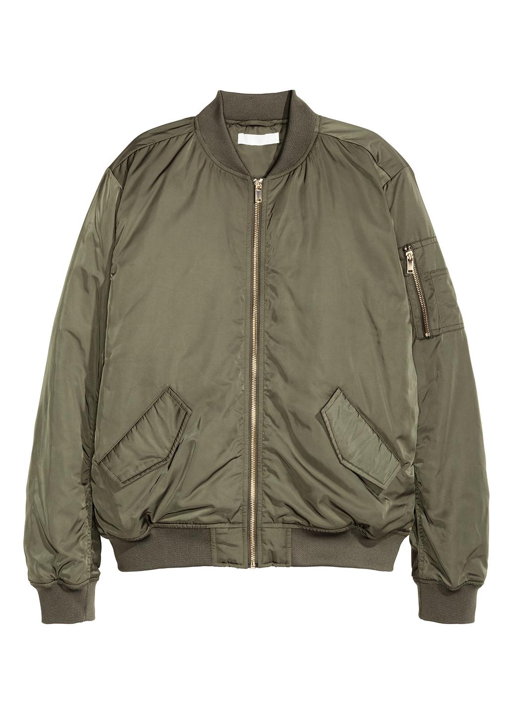 Бомбер женский H&M р. 34 Хаки (4279512b31)