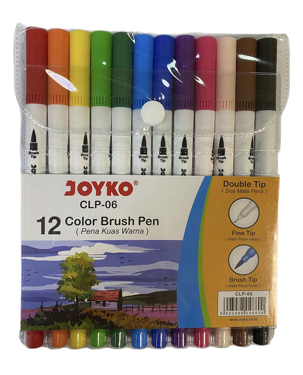 Фломастери JOYKO Brush pen CLP-06 двосторонні 12 кольорів (05090022)