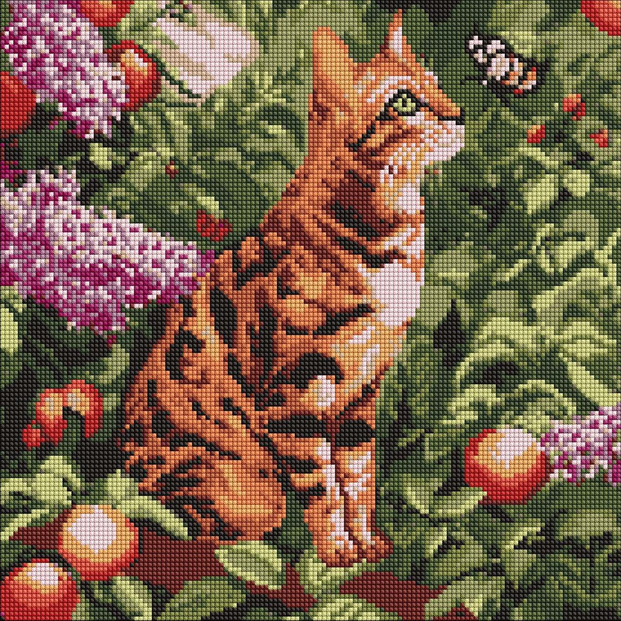 Алмазная мозаика Ideyka Бенгальский кот 40х40 см (2987256791)