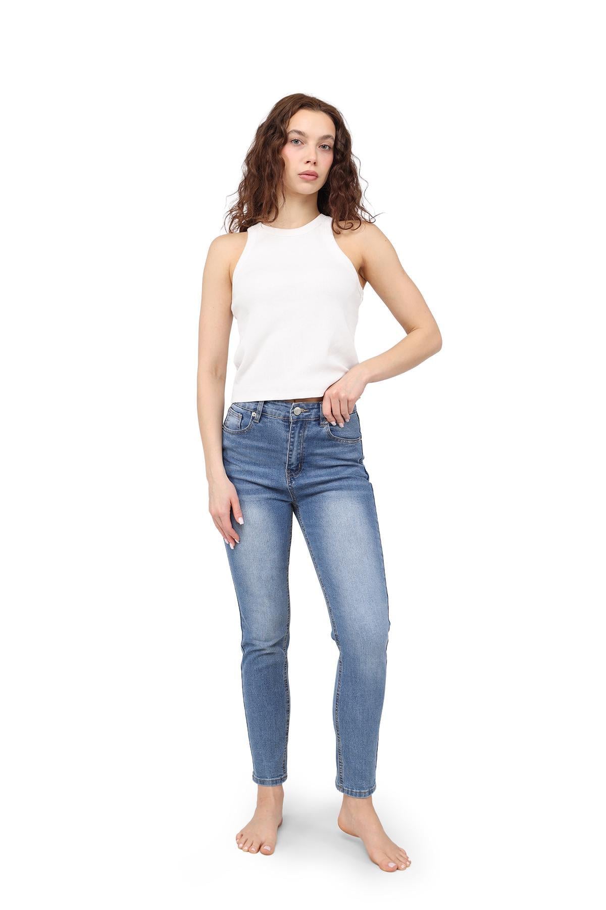 Джинси skinny жіночі р. 48 Синій (ЦБ-00290500)
