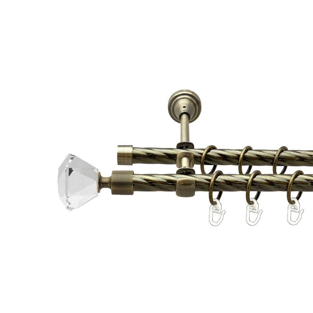 Карниз Orvit Спектралия двухрядный скрученный 16/16 мм 300 см Антик (00-00022532)