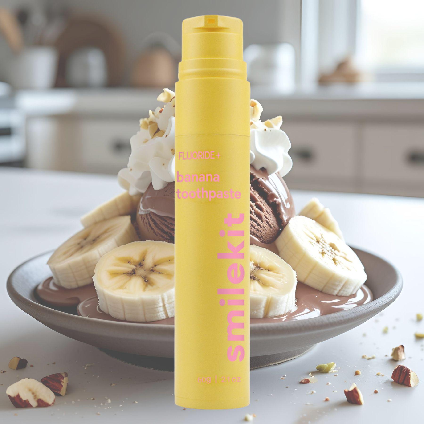 Зубна паста SmileKit з фторидом та смаком банана 60 г - фото 2 Зубна паста SmileKit з фторидом та смаком банана 60 г - фото 2