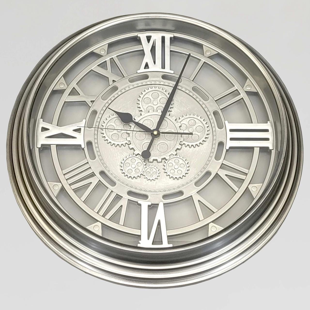 Часы настенные бесшумные OV-0033 50,5 см с открытым механизмом шестернями/колесиками под старину (2861666928)