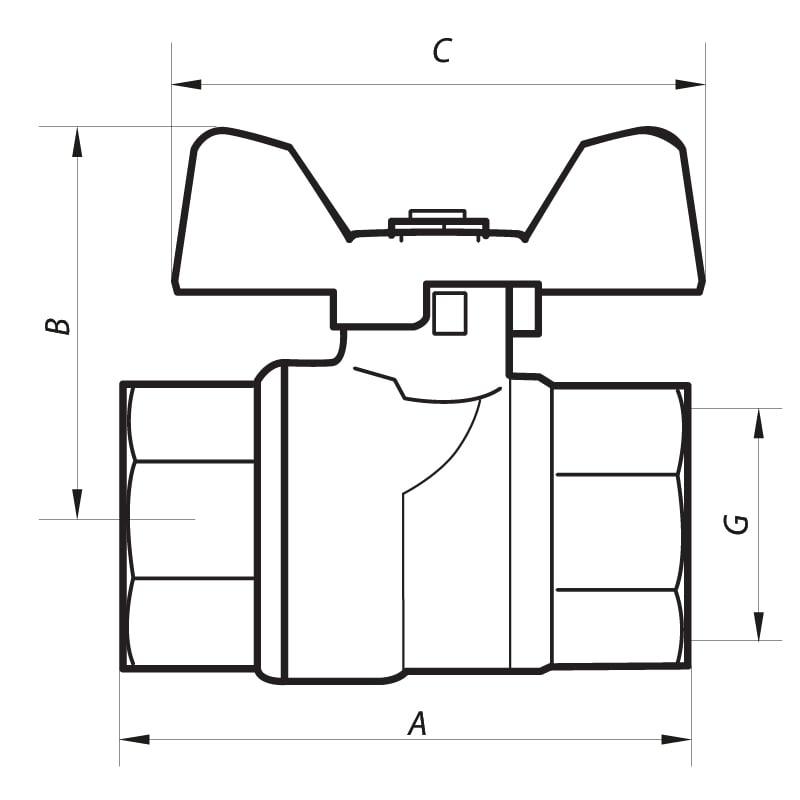 Кран шаровый 1" ГГБ ГАЗ NF.712 NOLF (NF2947) - фото 2