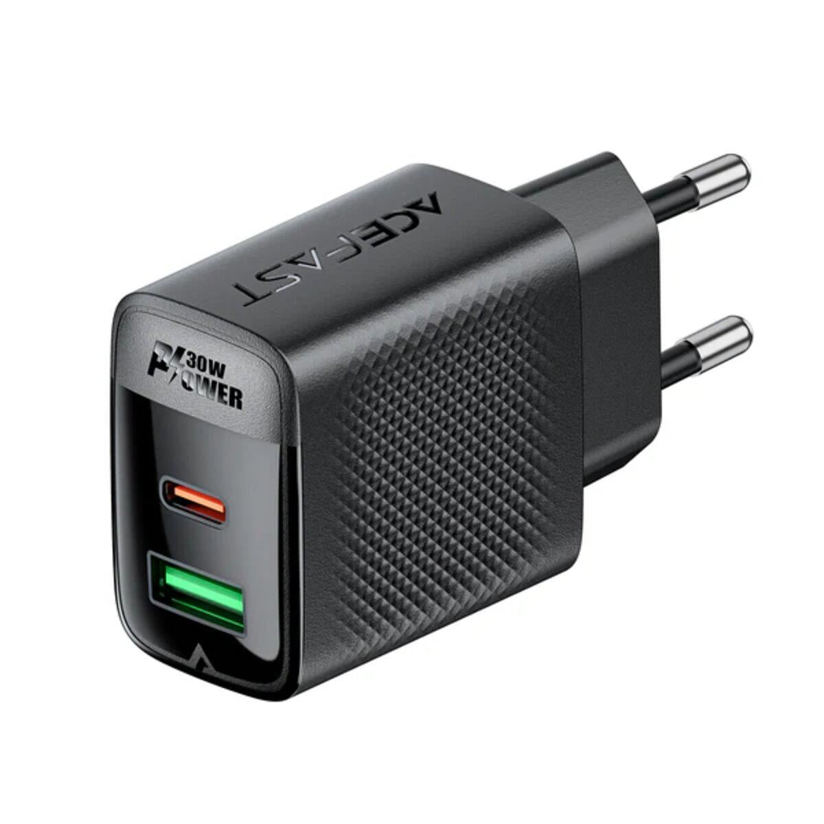 Зарядное устройство для сетевого адаптера ACEFAST A98 PD30W GaN (USB-C+USB-A) charger Black (606224) Зарядное устройство для сетевого адаптера ACEFAST A98 PD30W GaN (USB-C+USB-A) charger Black (606224)