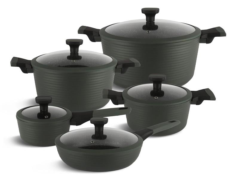 Набор посуды Edenberg EB-5633 с мраморным антипригарным покрытием и индукционным дном 12 предметов