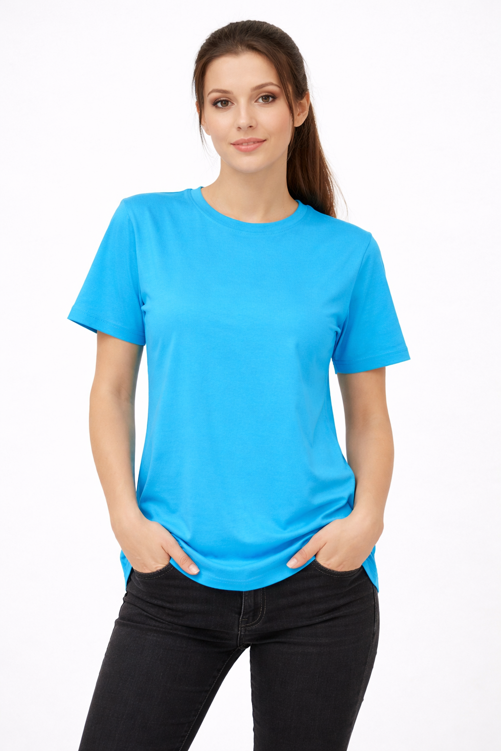 Футболка базова жіноча бавовна 5XL Бірюзовий (4544)