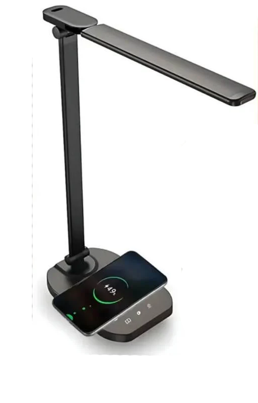 Настольная лампа LED с беспроводной зарядкой и таймером Черный (33ca46f2)