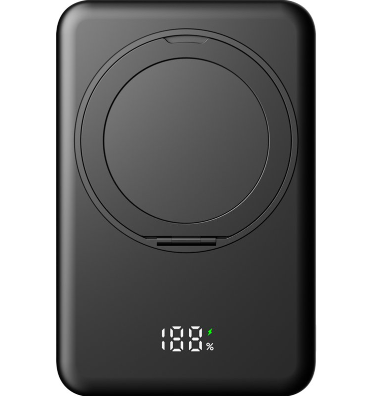 Повербанк с беспроводной зарядкой Gelius HOLDIX GP-PBW302 Magnetic Wireless Charge 15W 10000 mAh Black (2771247107) - фото 2 Повербанк с беспроводной зарядкой Gelius HOLDIX GP-PBW302 Magnetic Wireless Charge 15W 10000 mAh Black (2771247107) - фото 2