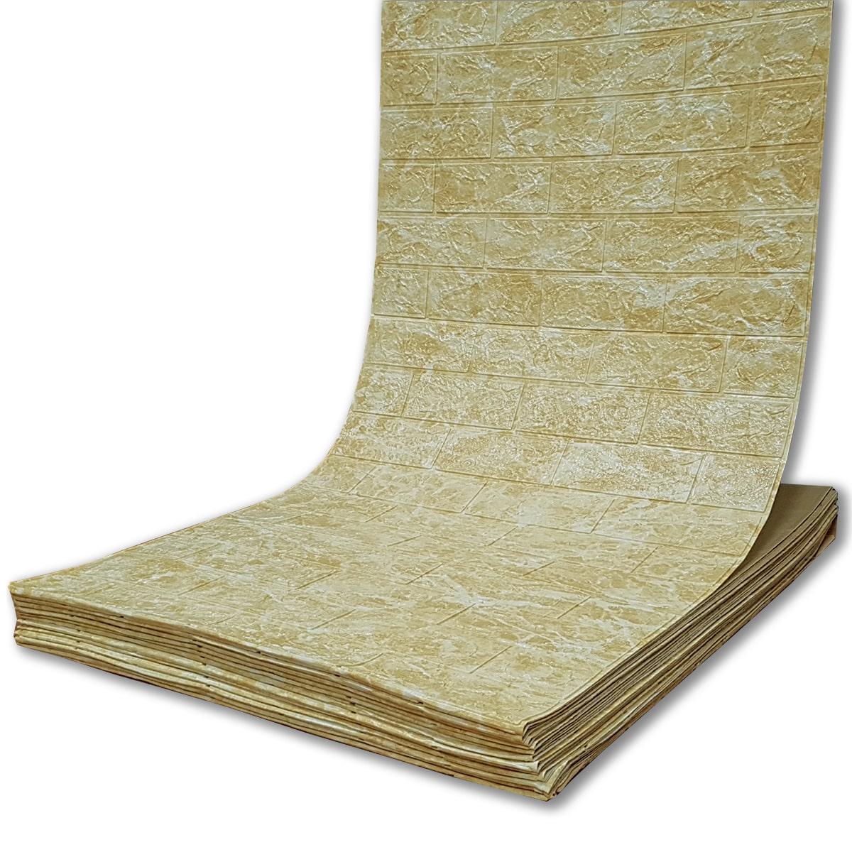 Панель самоклеящаяся декоративная 3D под кирпич мрамор в рулоне 20 м 20000x700x3 мм Бежевый - фото 2 Панель самоклеящаяся декоративная 3D под кирпич мрамор в рулоне 20 м 20000x700x3 мм Бежевый - фото 2