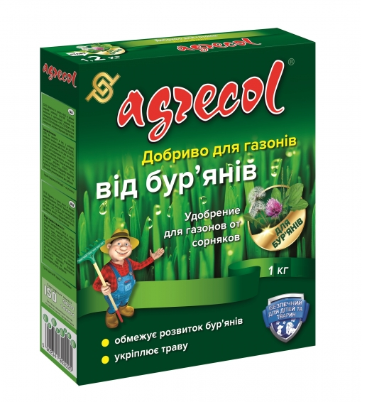 Удобрение комплексное минеральное от сорняка на газоне Agrecol NPK 155.0.0 1 кг (30252)