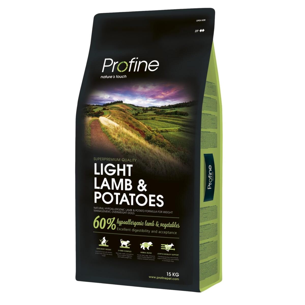 Корм сухой гипоаллергенный Profine Light Lamb с ягненком и картофелем для взрослых собак с избыточным весом 15 кг (8595602517558)