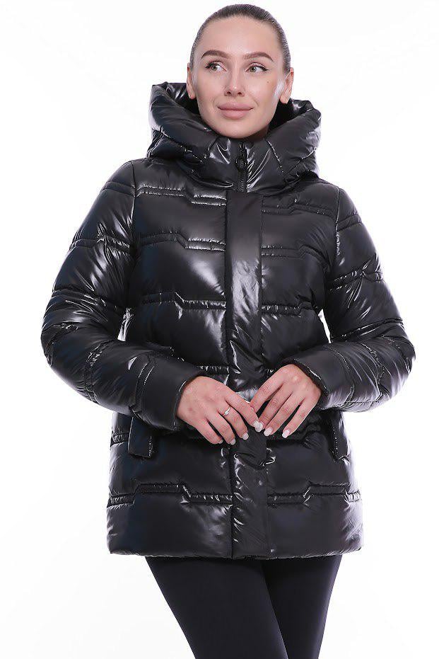 Пуховик жіночий Rolana Мішель р. 54 Чорний (106-28-54)