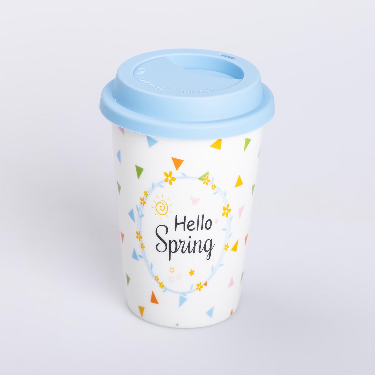 Стакан керамический с силиконовой крышкой и отверстием для трубочки 420 мл - фото 2 Стакан керамический с силиконовой крышкой и отверстием для трубочки 420 мл - фото 2