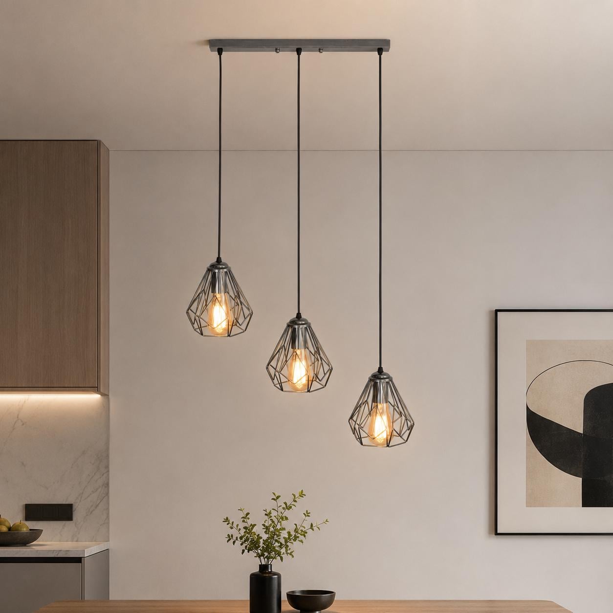Светильник подвесной MSK ELECTRIC Milan в стиле лофт хром IP20 (NL 538-3 CR)