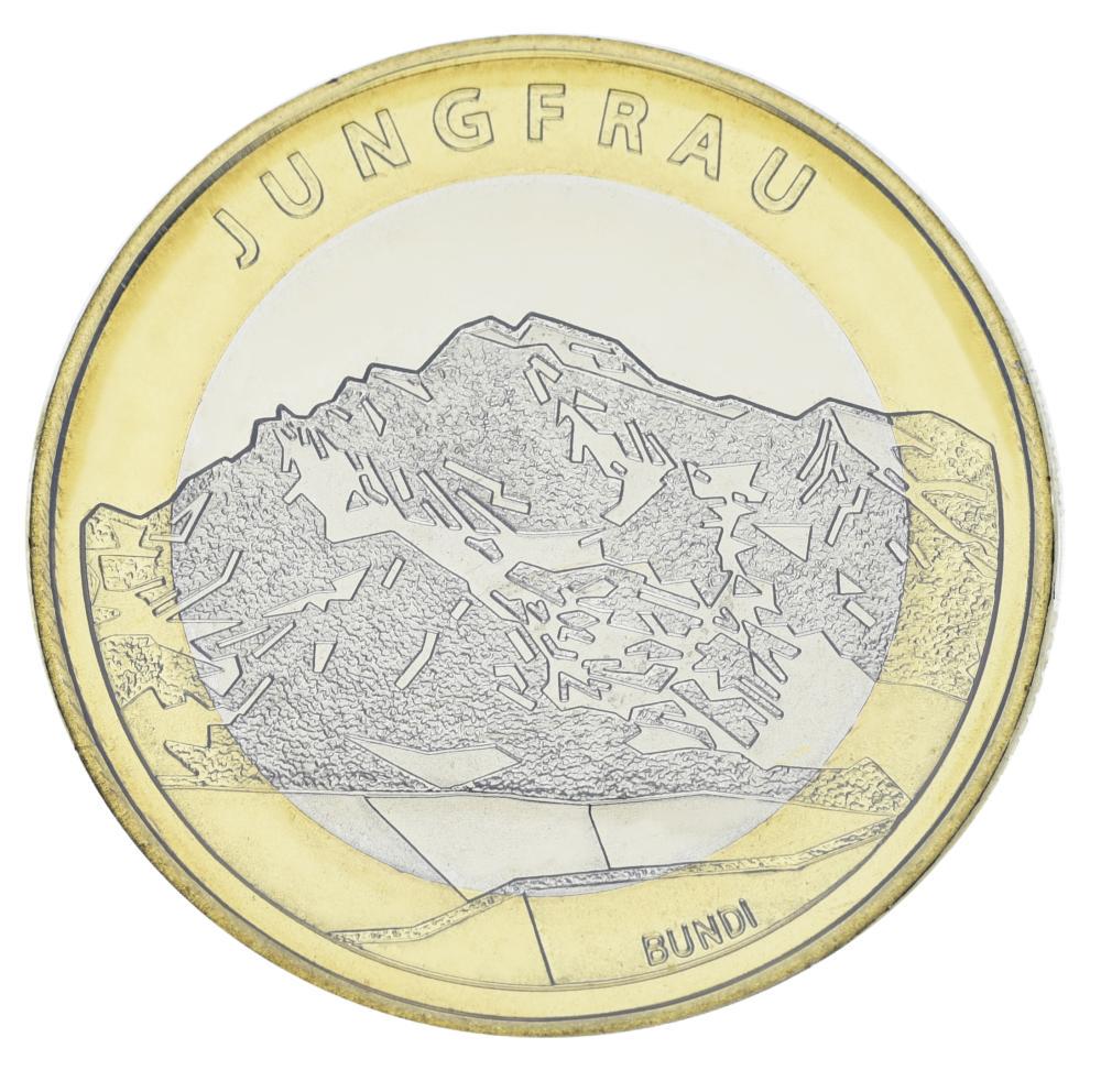 Коллекционная монета Швейцария 10 франков 2005 Биметалл UNC Гора Юнгфрау (М23657)