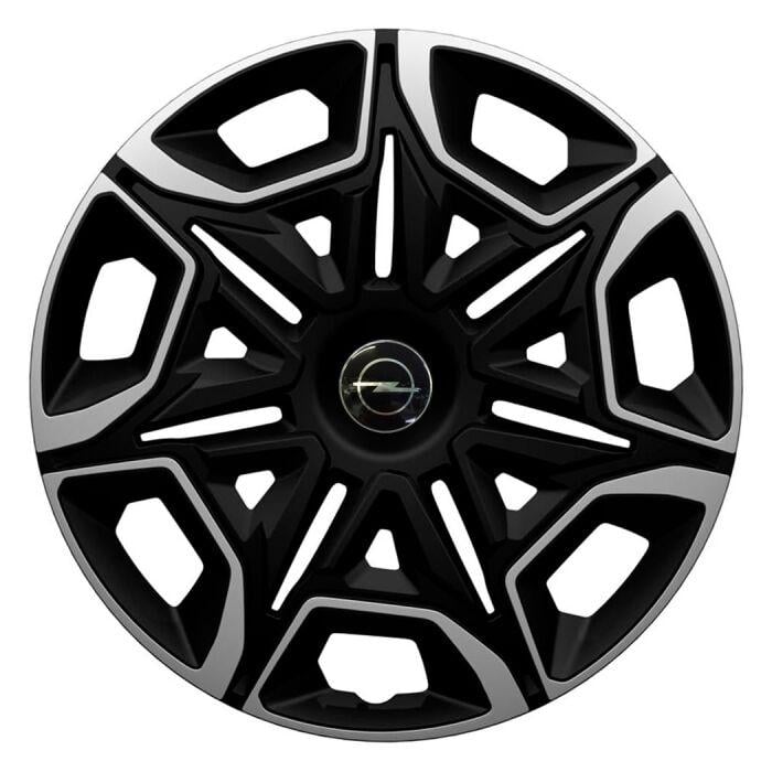 Ковпаки для коліс 4 Racing Varido R14 з логотипом Opel 4 шт. Silver/Black