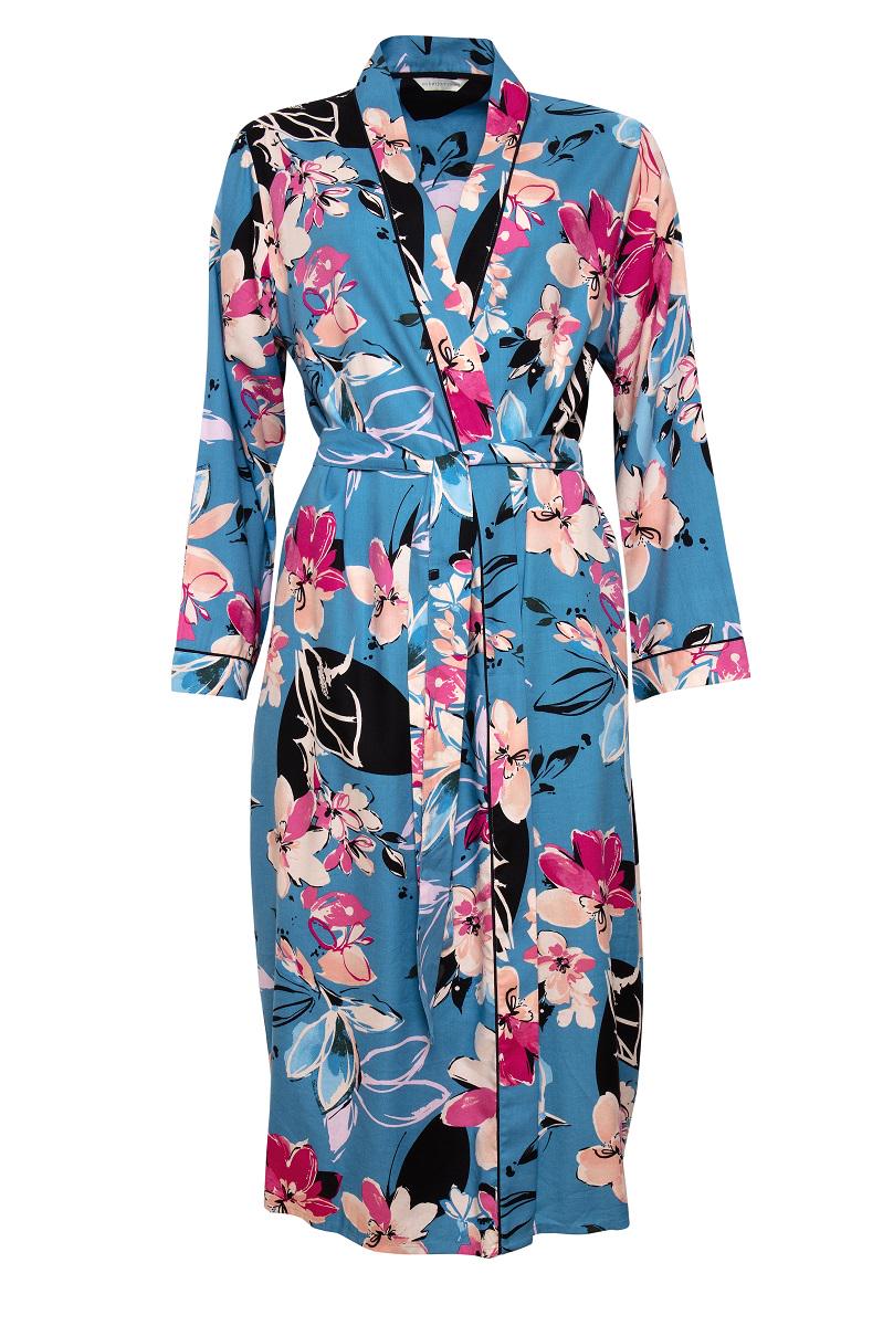 Халат женский CYBERJAMMIES Hannah 4729 с цветочным принтом р. 14 L Бирюзовый (5051877335561)