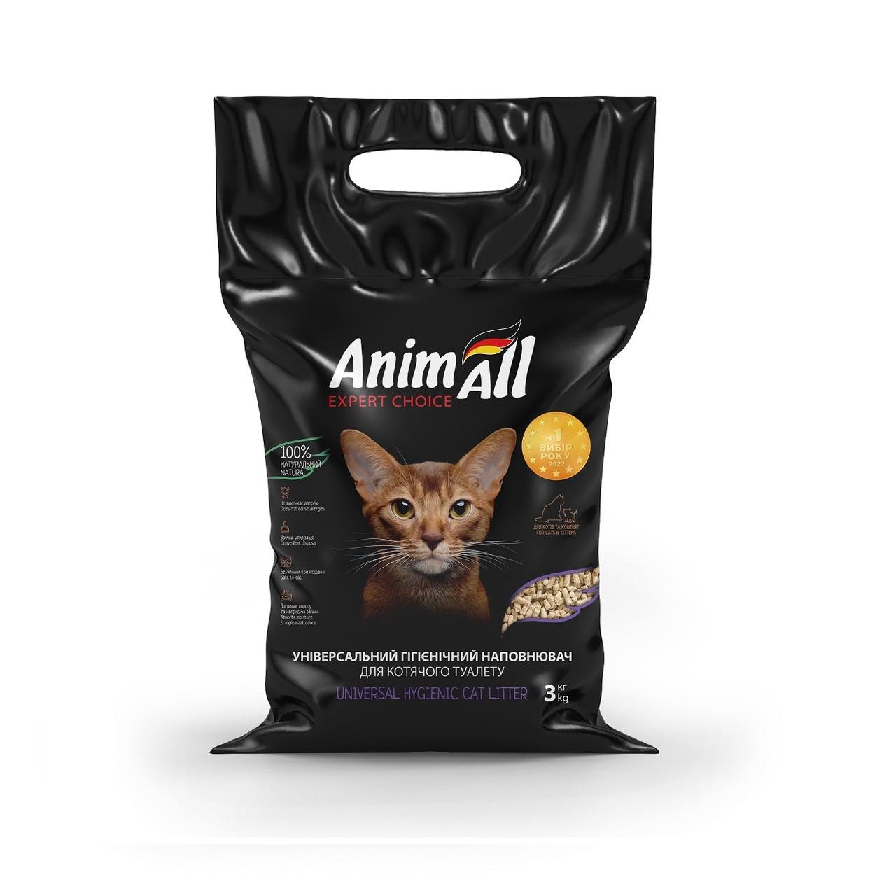 Наполнитель кошек AnimAll гигиенический универсальный 3 кг