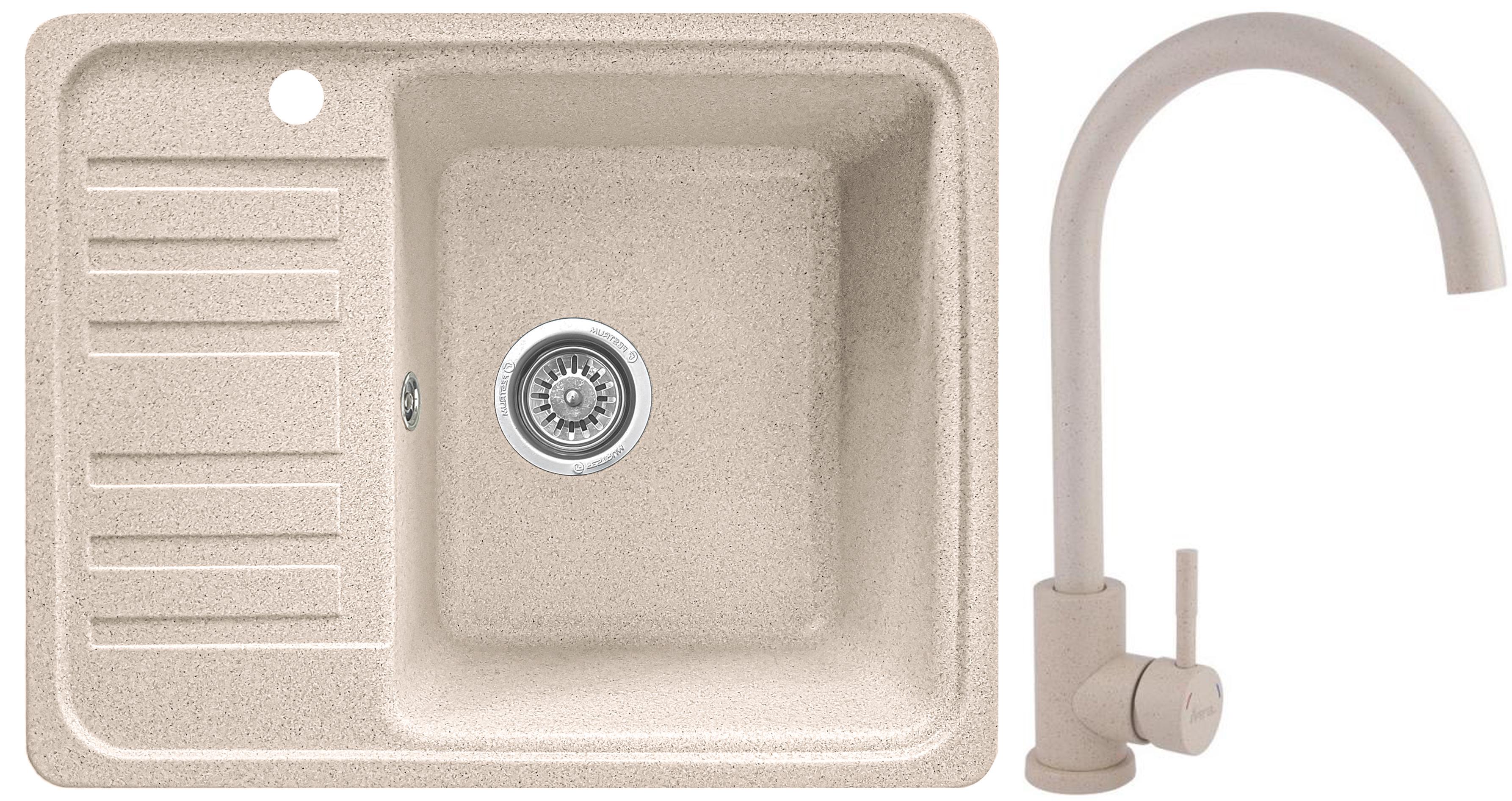 Мойка кухонная Valetti 9L со смесителем 570х460 мм Бежевый (11646316) Мойка кухонная Valetti 9L со смесителем 570х460 мм Бежевый (11646316)