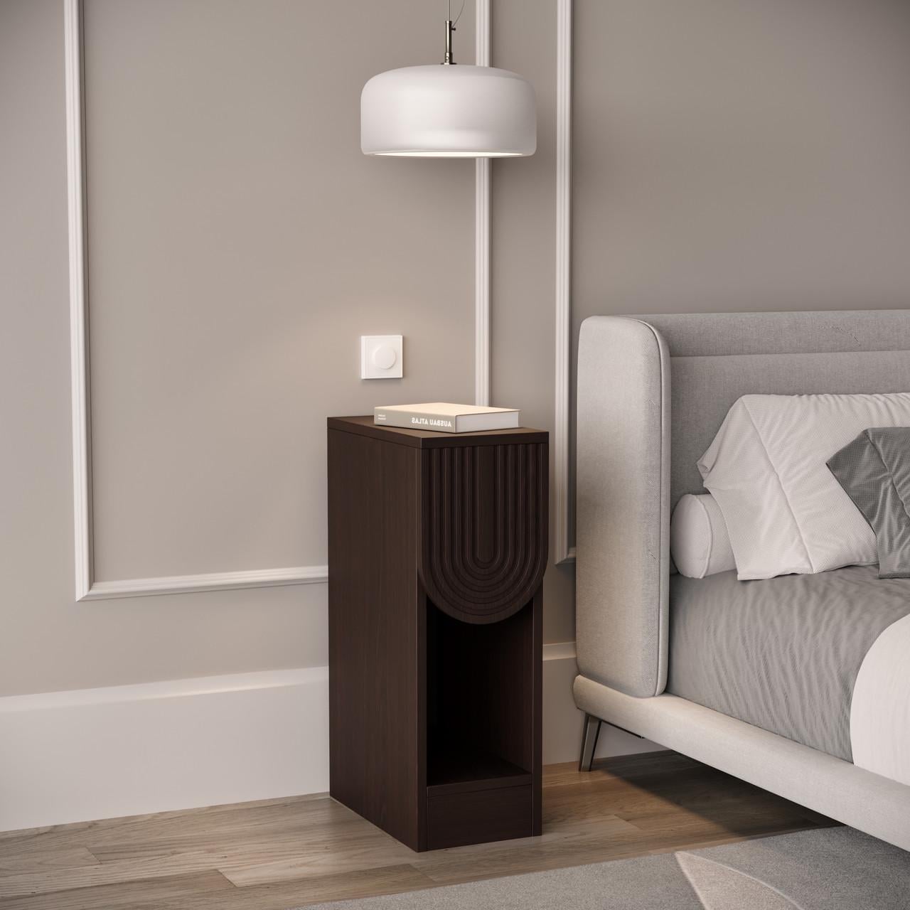 Тумба прикроватная узкая T-13 с одним ящиком без ручек 200х350х595 мм Венге магия/Тиковое дерево (21995575)