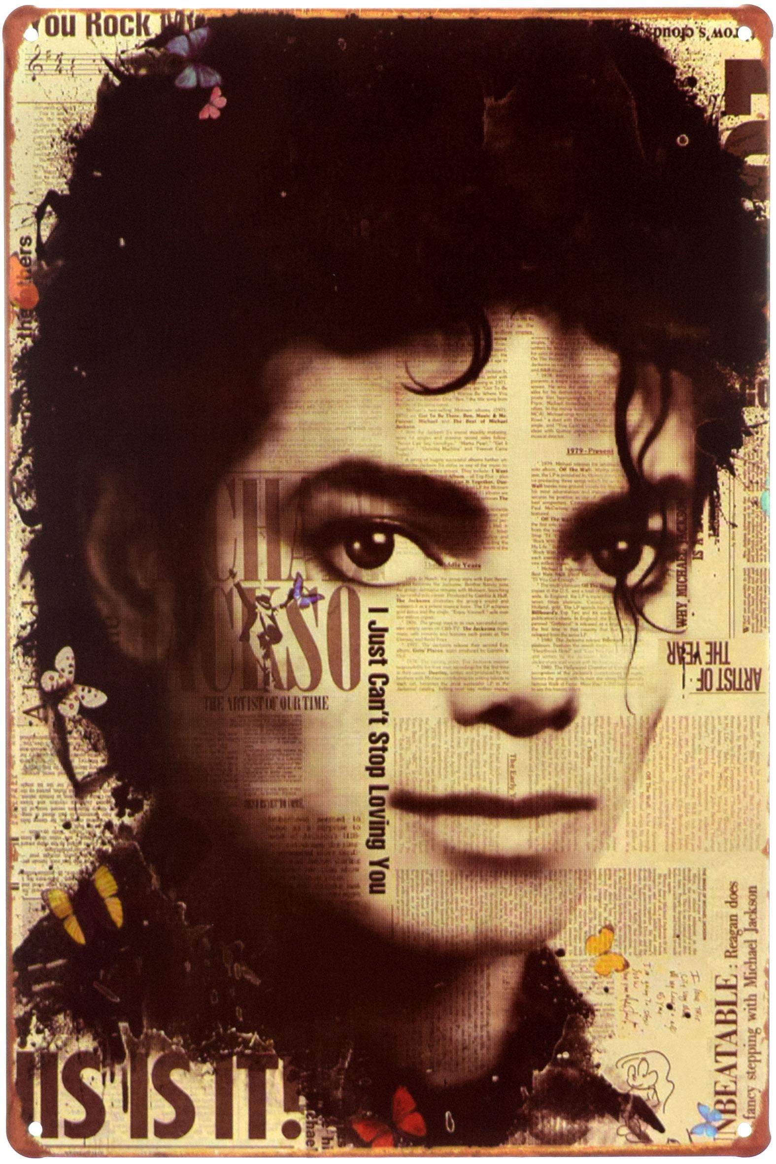 Табличка металева Майкл Джексон I Just Can't Stop Loving You 20x30 см