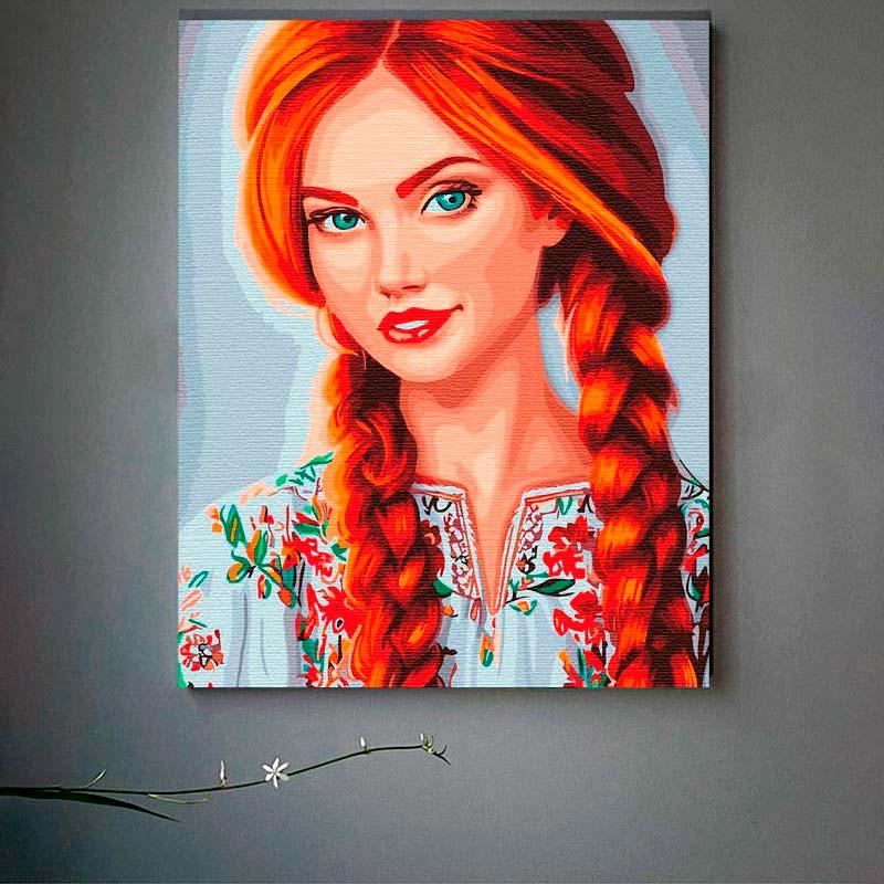Картина по номерам ART CRAFT Девушка в вышиванке 40х50 см (10057-ACNF)