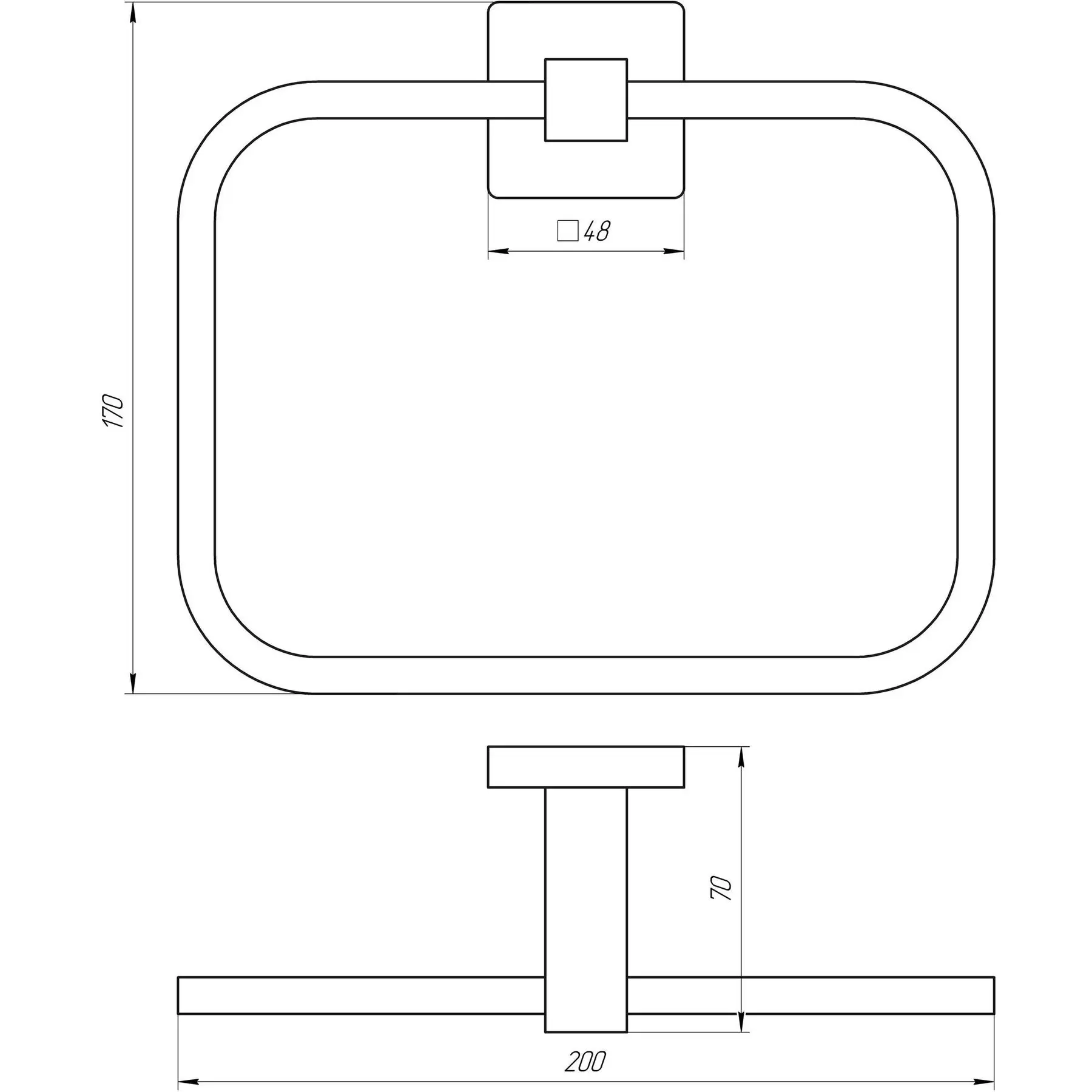 Тримач рушників Globus Lux SQ 9407 SUS304 (GSR-000019465) - фото 3