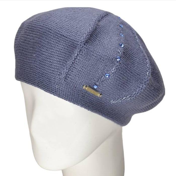 Берет жіночий Lirus Монако подвійний вовняний Джинсовий (87225)