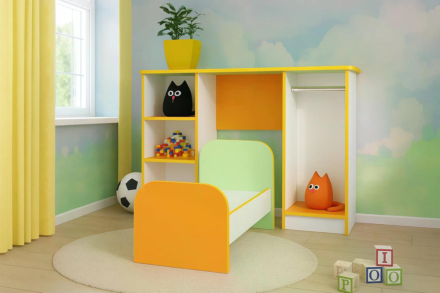 Игровая мебель для детского сада Спальня Orange/Green Water - фото 2