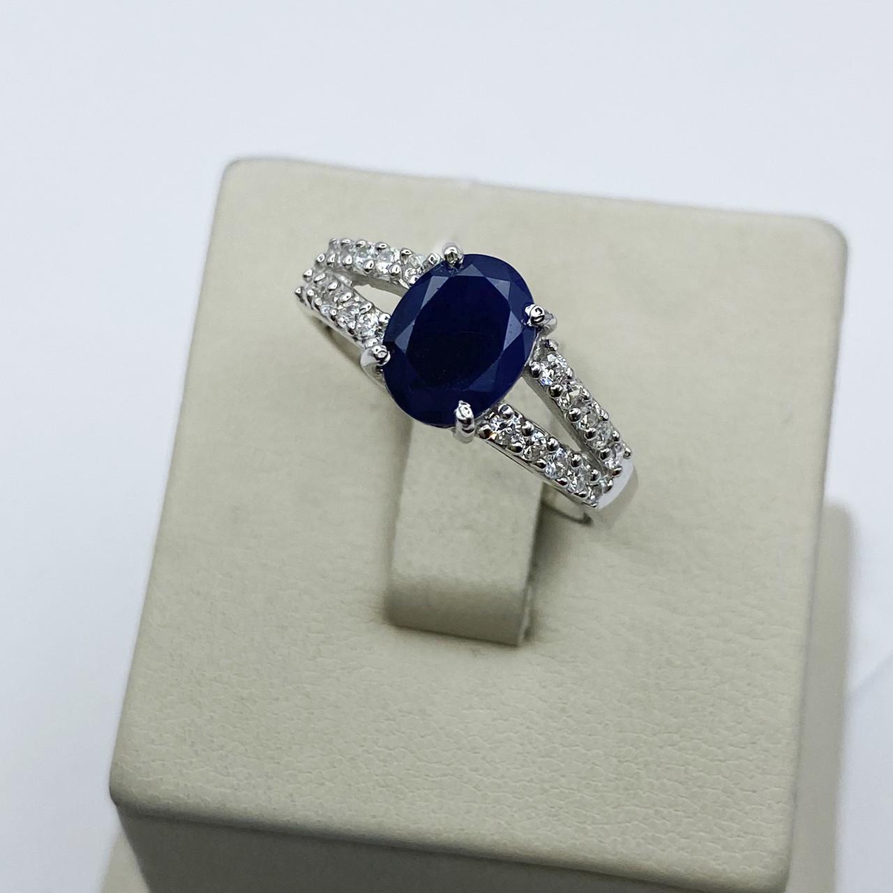 Кольцо серебряное с сапфиром р. 18 3,36 г (1937241975)