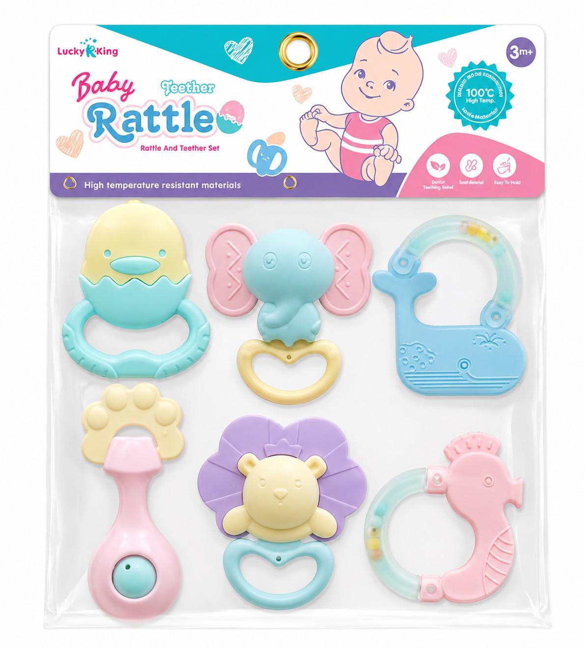Набор погремушек-прорезывателей Baby Rattle для младенцев в пакете 6 шт. (KD 225-106) Набор погремушек-прорезывателей Baby Rattle для младенцев в пакете 6 шт. (KD 225-106)