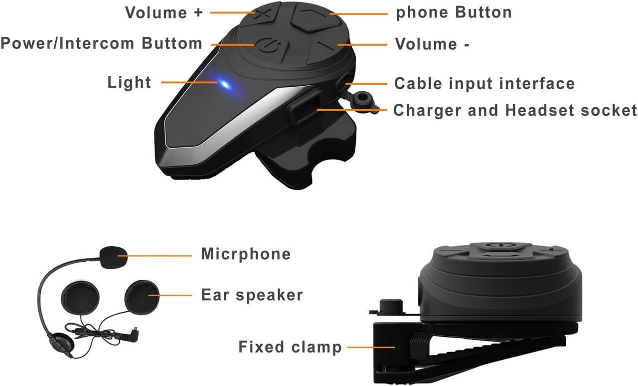 Гарнитура Bluetooth Intercom Thokwok для мотоциклов - фото 7 Гарнитура Bluetooth Intercom Thokwok для мотоциклов - фото 7