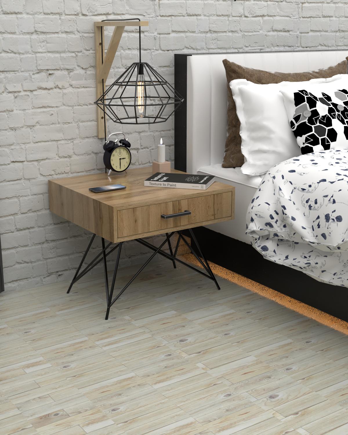 Тумба прикроватная EcoLoft Эйра DSP-1474-1 в стиле лофт Дуб Аппалачи (35956953)