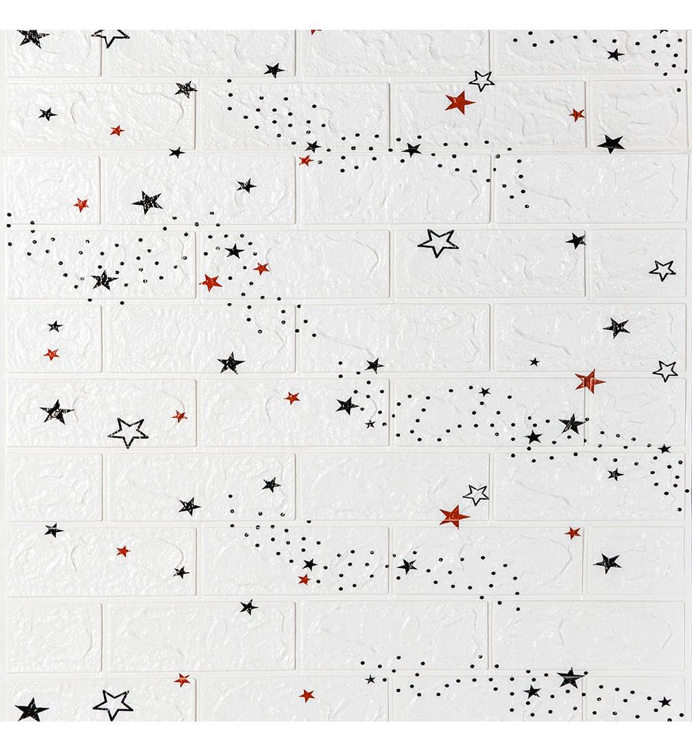 3D-панель самоклеющаяся декоративная Звезды под кирпич в рулоне 20 м 20000x700x3 мм Белый (OS-BM28-3 рулон 20м) - фото 4 3D-панель самоклеющаяся декоративная Звезды под кирпич в рулоне 20 м 20000x700x3 мм Белый (OS-BM28-3 рулон 20м) - фото 4