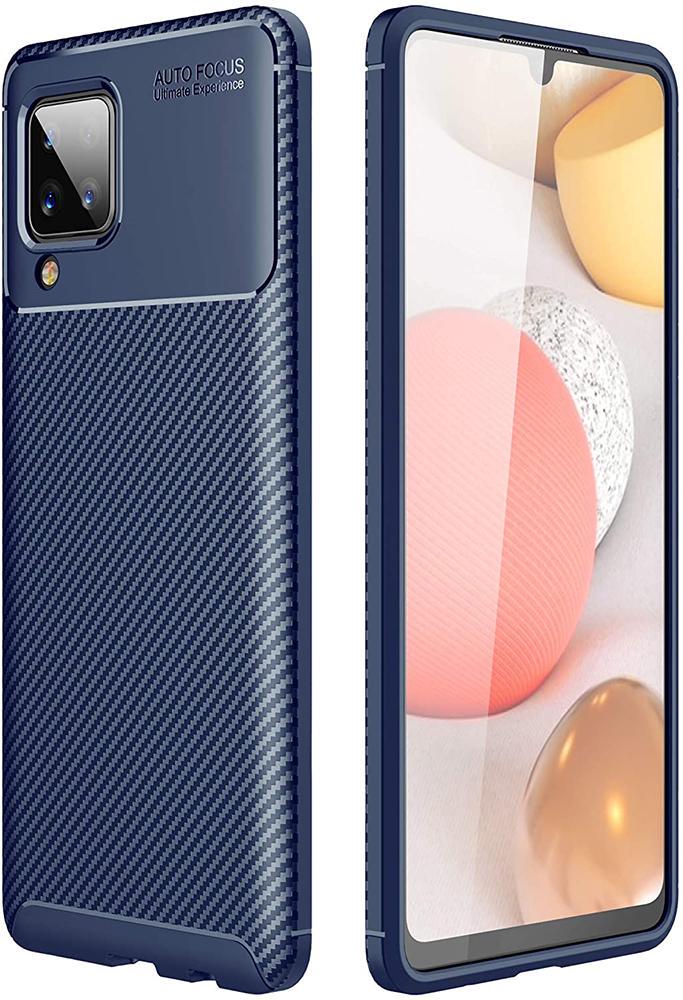 Чохол накладка Auto Focus Carbon для Samsung Galaxy A12 A125 Blue (20055-28) Чохол накладка Auto Focus Carbon для Samsung Galaxy A12 A125 Blue (20055-28)