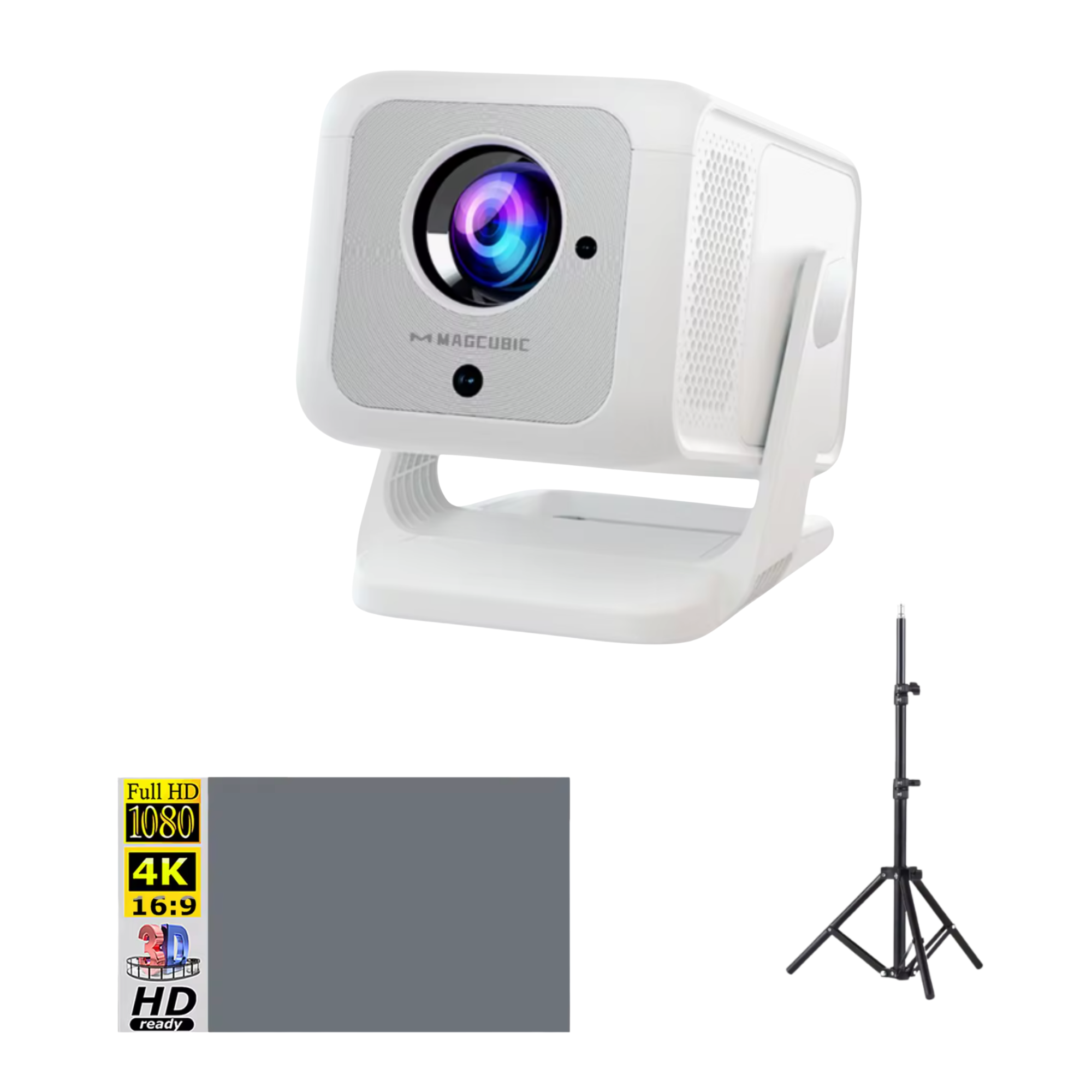 Комплект для домашнего кинотеатра проектор Magcubic HY310X/экран 100"/штатив 1,1 м (26428653)
