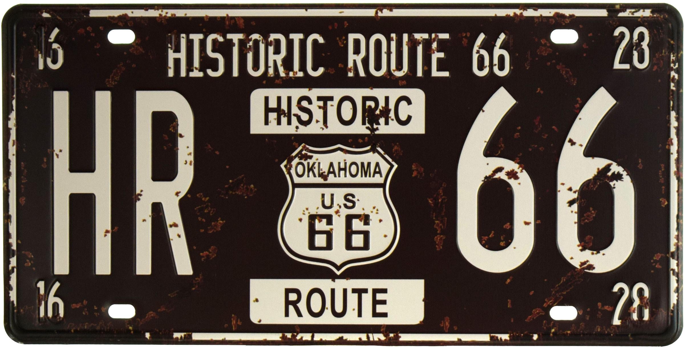 Табличка металлическая Historic Route 66 HR 66 15x30 см