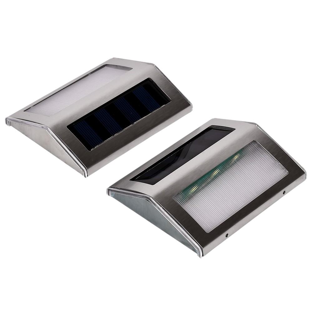 Набор фасадных светильников на солнечных панелях Stenson R100123 2 шт. 12,5х12,5 см Стальной (28869308)