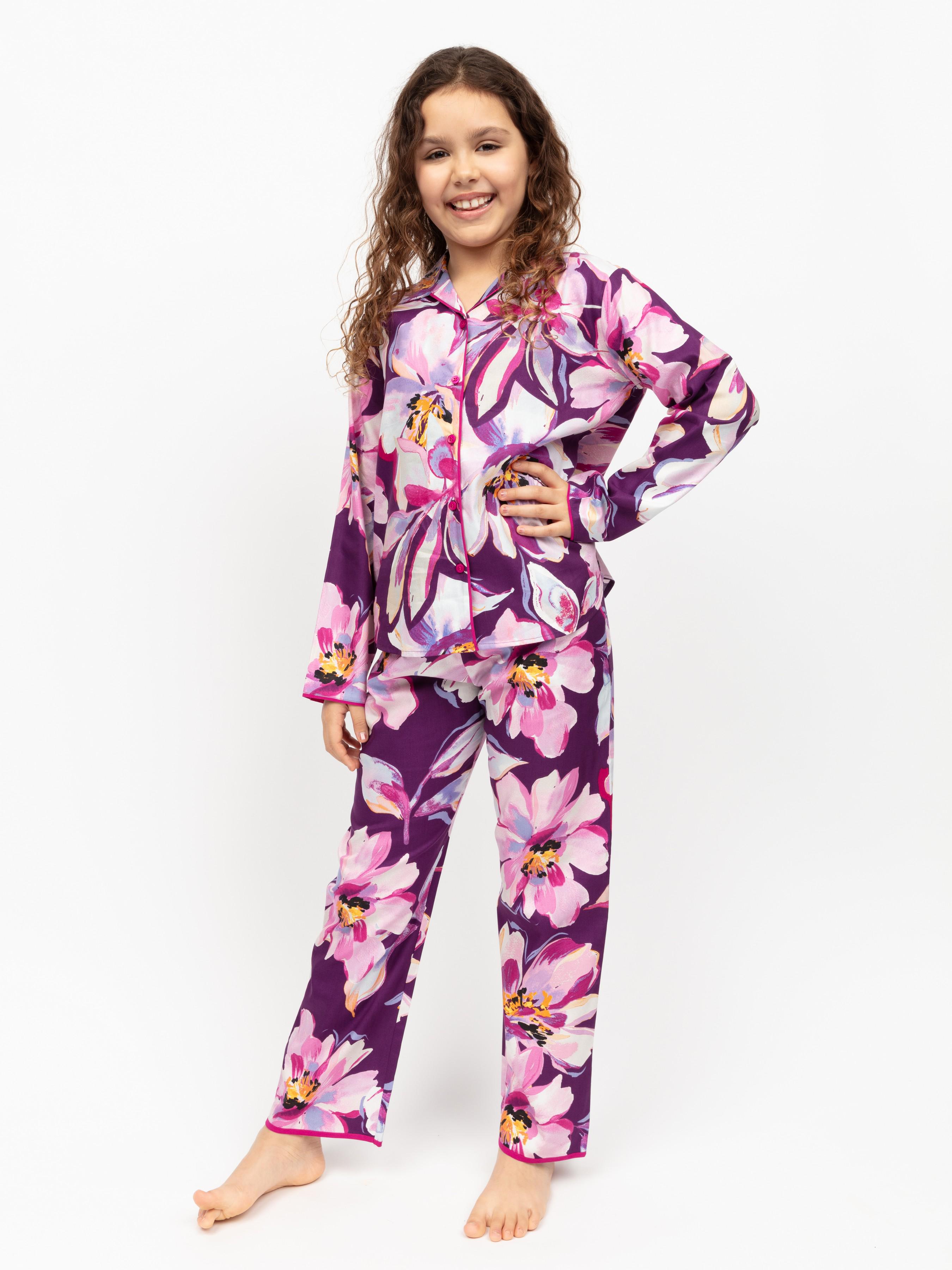 Пижама для девочки CYBERJAMMIES Hazel 7140 10-11 лет/146 см с цветочным принтом Фиолетовый (5051877531116)