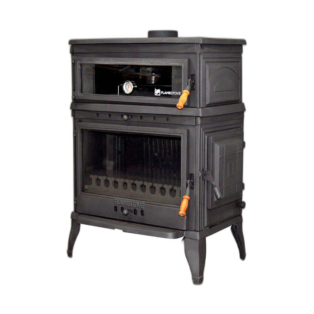 Печь чугунная Flame Stove Retro Dik с духовкой и боковой дверцей (FS-044YK)