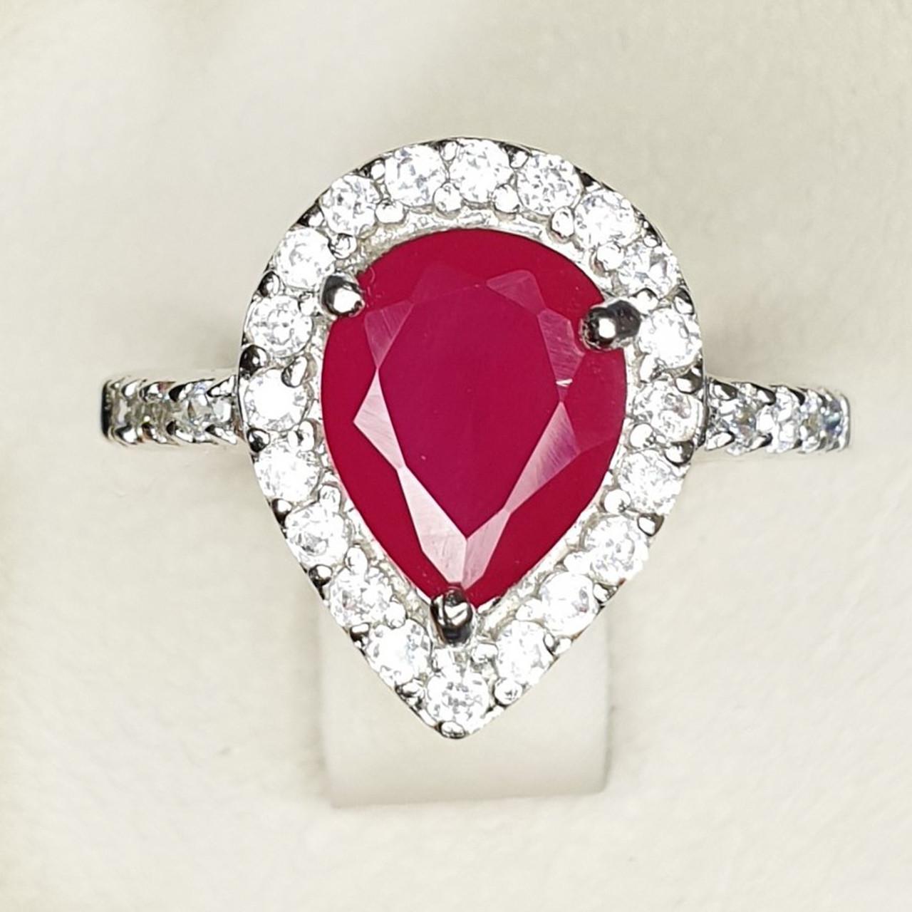 Кольцо серебряное с рубином р. 19 4,66 г (1405295750)