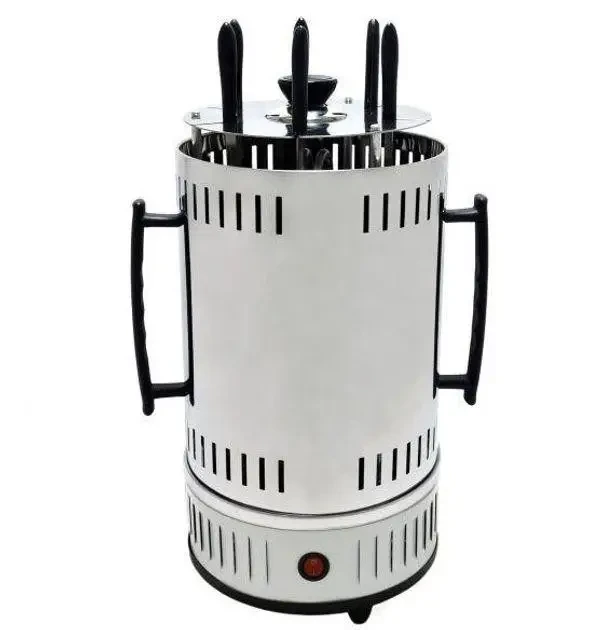 Электрошашлычница Domotec MS-7782 1000W BBQ на 6 шампуров из нержавеющей стали Белый (7133)