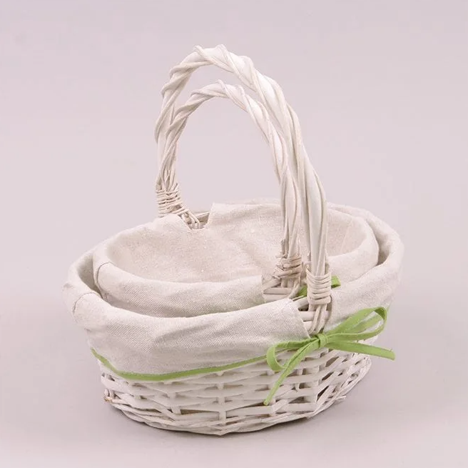 Комплект корзин с тканью Flora 2 шт. Белый (50074)