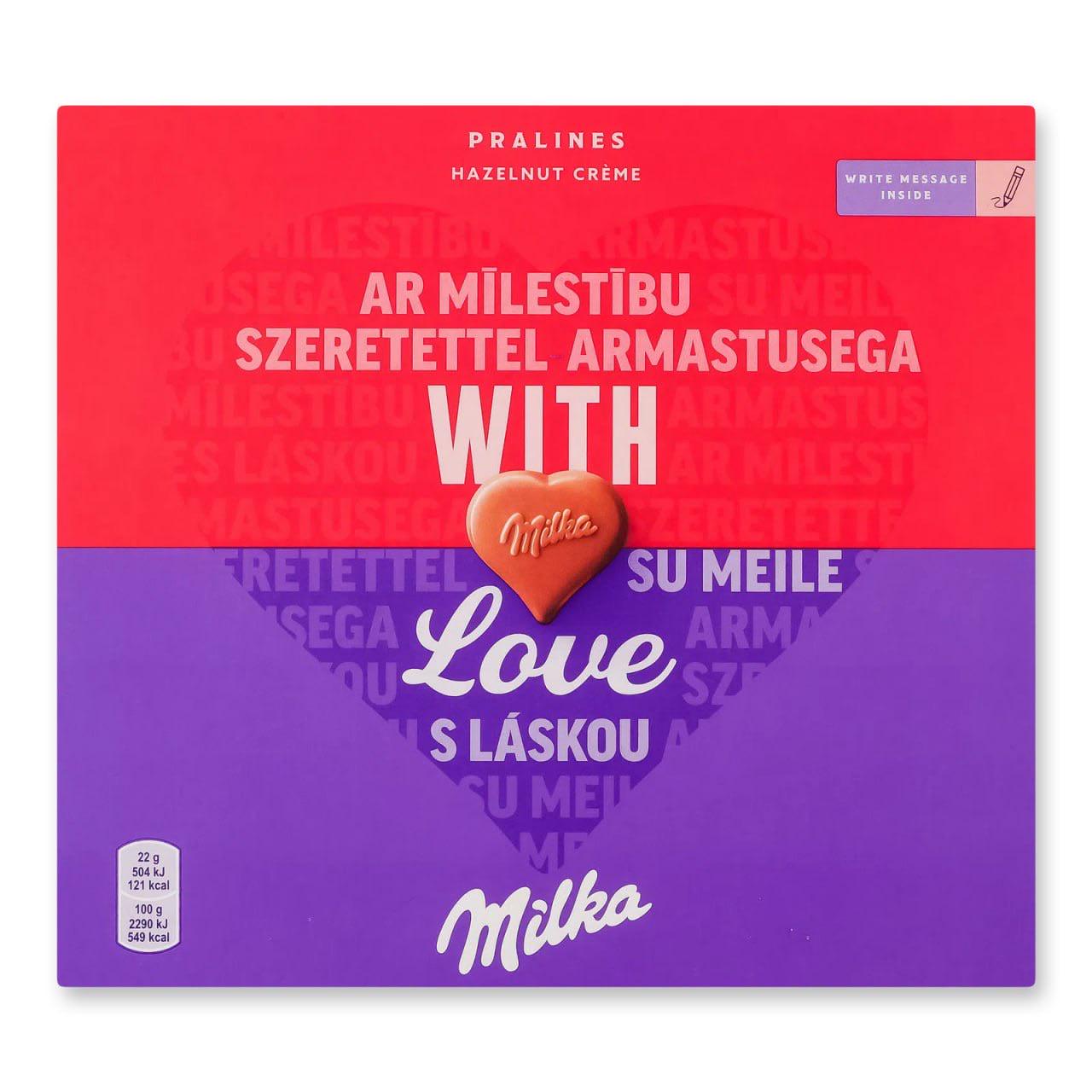 Конфеты Milka With Love с ореховой начинкой 110 г (23992371)