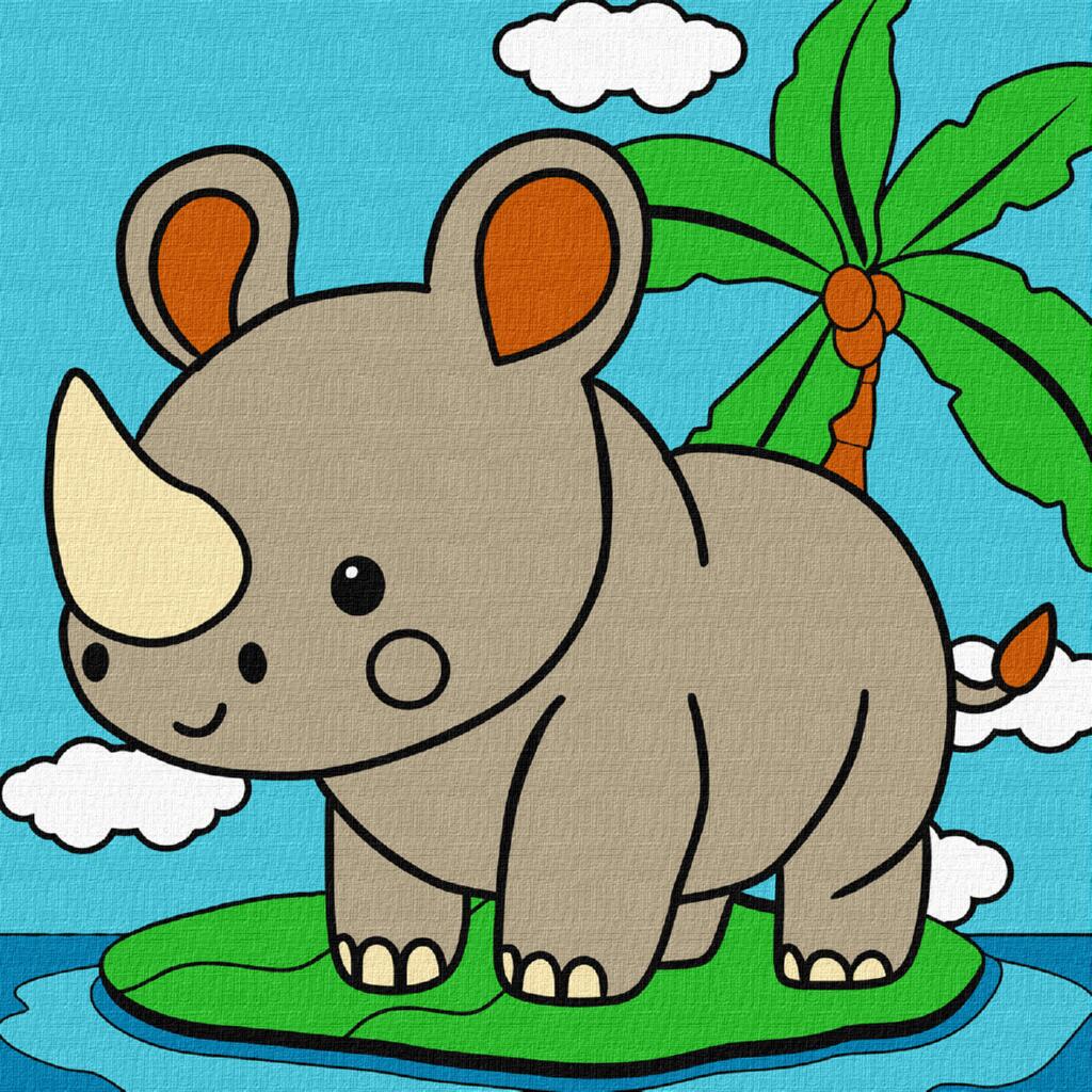 Набір для розпису по номерах Ideyka 5+ Носоріг КНО9072 25x25 см (MTT-201130)