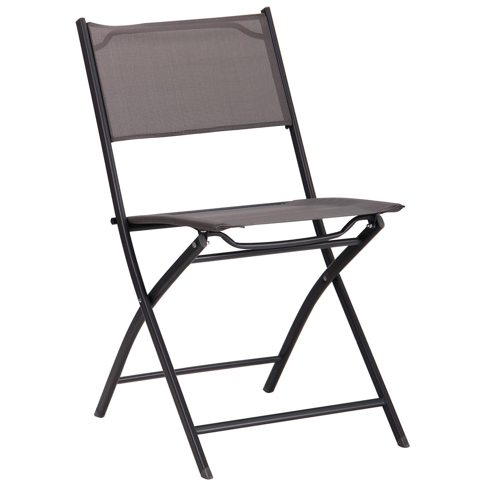 Стул садовый AMF Linda 830х450х540 мм складной сталь/текстиль Серый