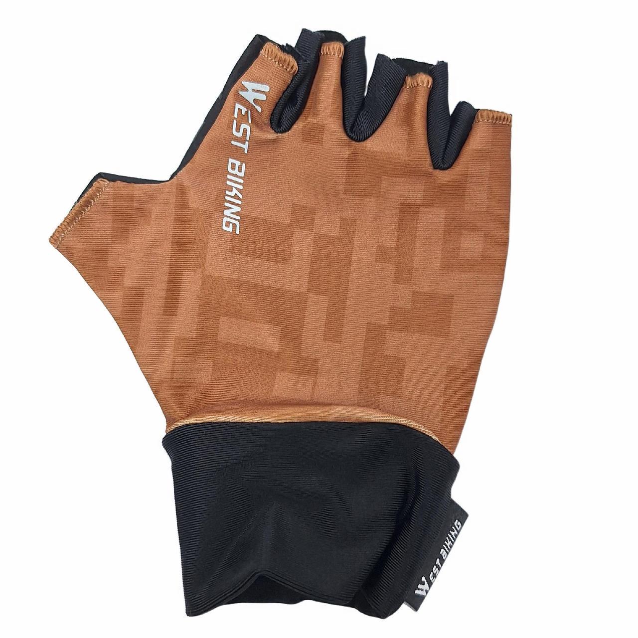 Велоперчатки детские West biking YP0211248 с короткими пальцами M камуфляж Brown (G0001831)