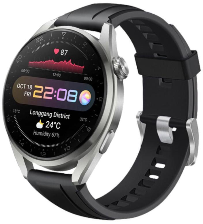 Ремешок Coholl для Huawei Watch 3 Pro 22 мм Black (22561-2B)